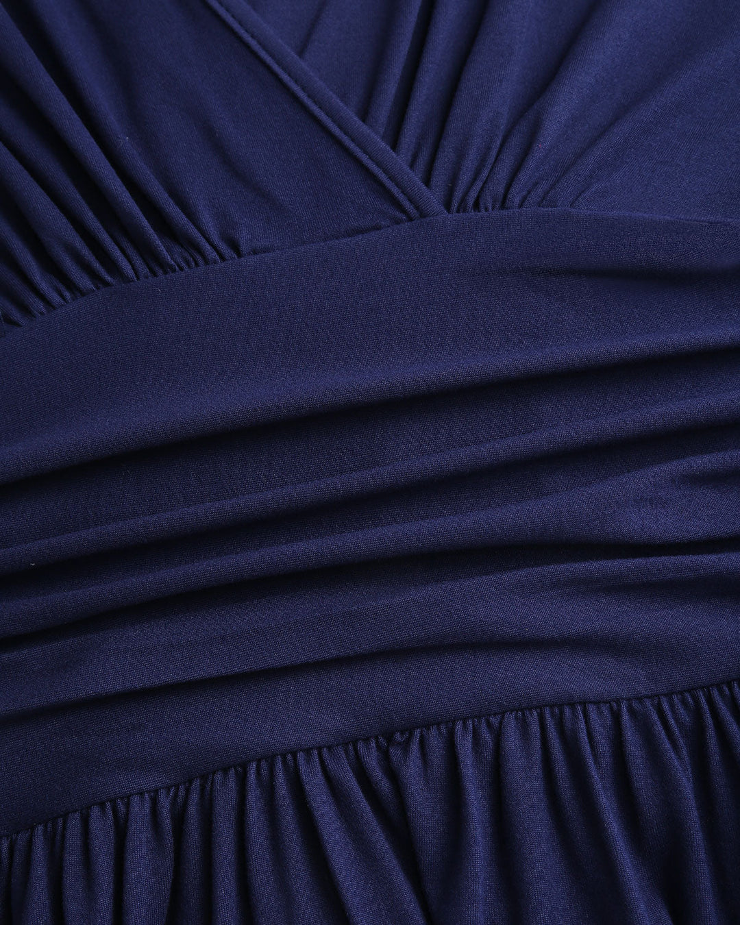 SALE | Blue V Neck Shirred A-Line Mini Dress