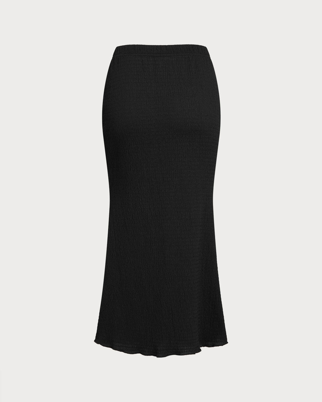 SALE | Black Knit Elastic Waist Mermaid Midi Skirt