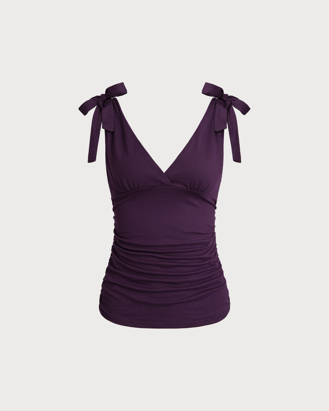 SALE | Purple V-Neck Tie Strap Tank Top