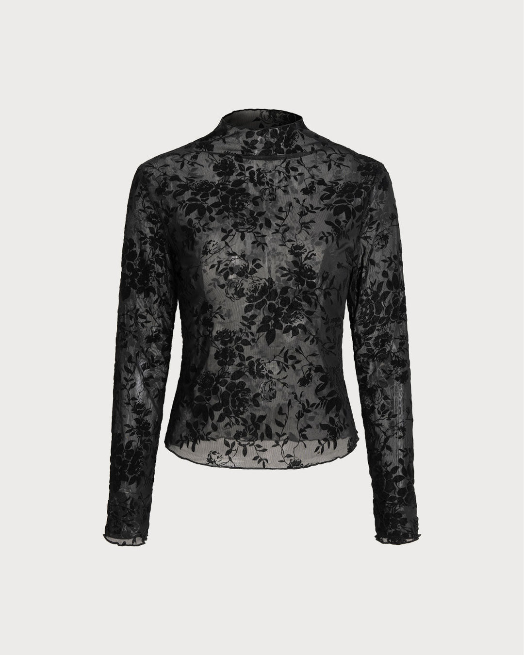 SALE | Black Floral See-through Tee