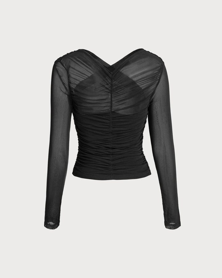 SALE | Black Mesh See-Through Tee