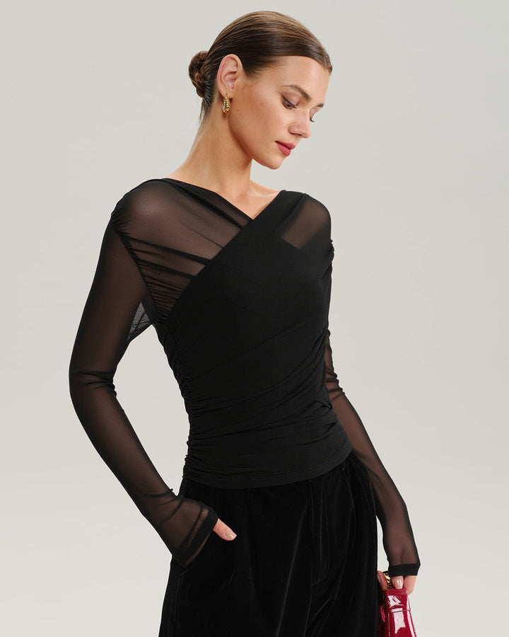 SALE | Black Mesh See-Through Tee