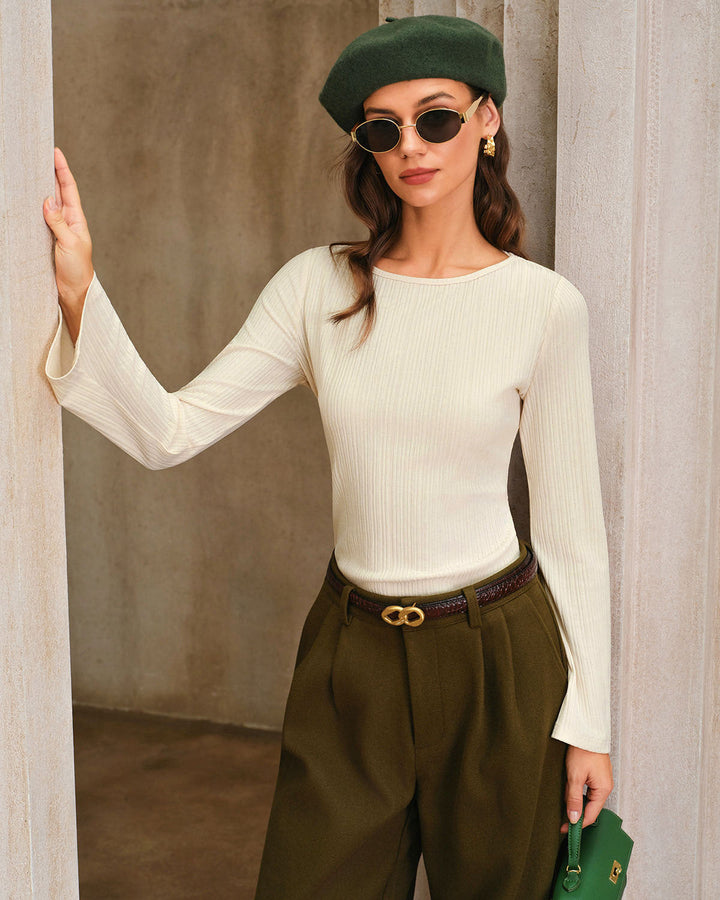 SALE | Stylish Apricot Backless Knit Top for a Trendy Look