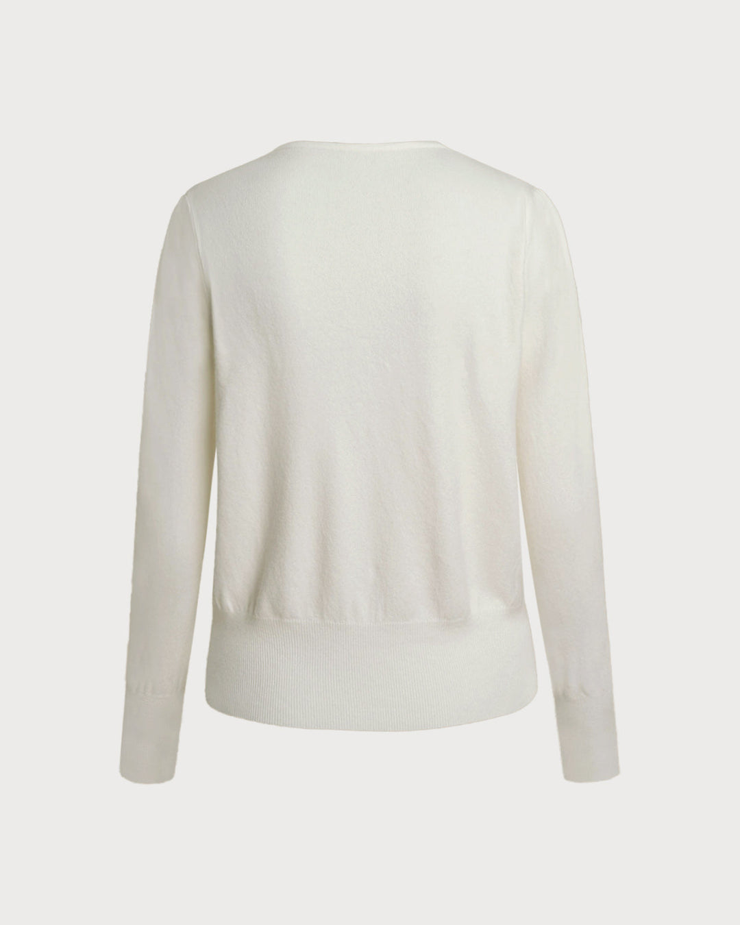 SALE | White V Neck Pearl Button Sweater