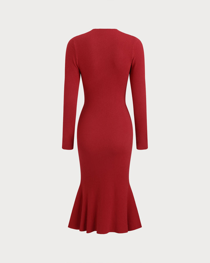SALE | Red Bodycon Mermaid Sweater Dress