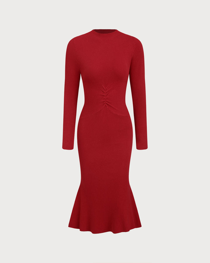 SALE | Red Bodycon Mermaid Sweater Dress