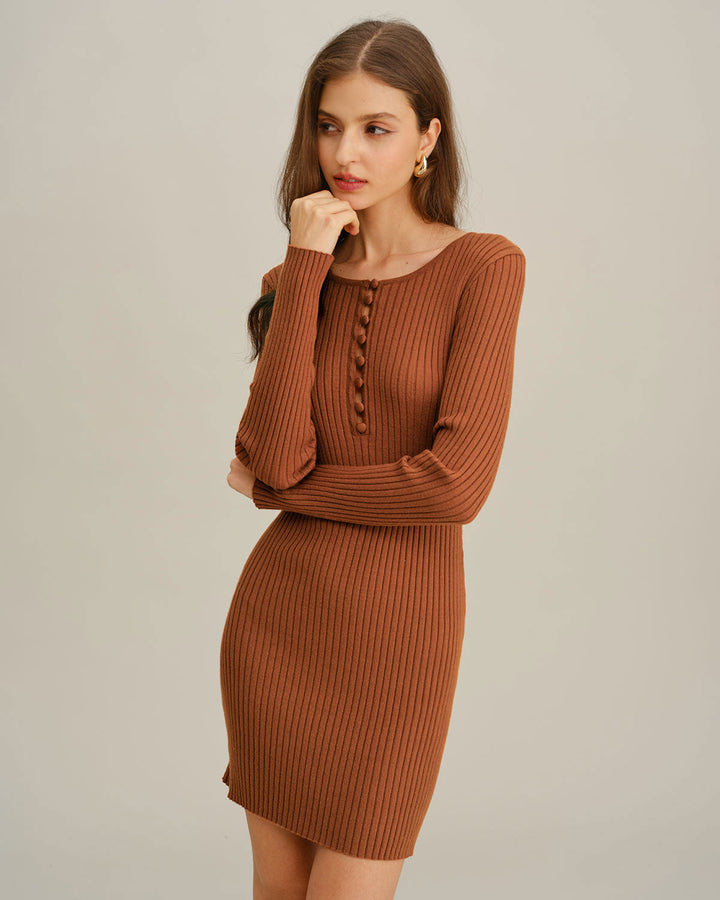 SALE | Caramel Bodycon Sweater Dress