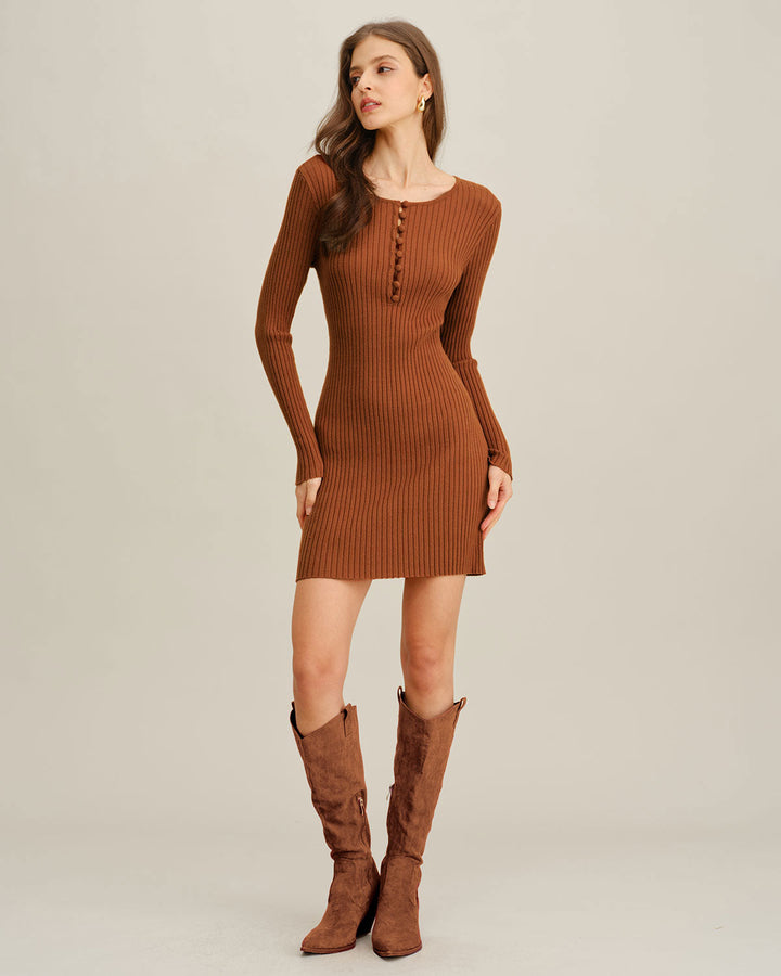 SALE | Caramel Bodycon Sweater Dress
