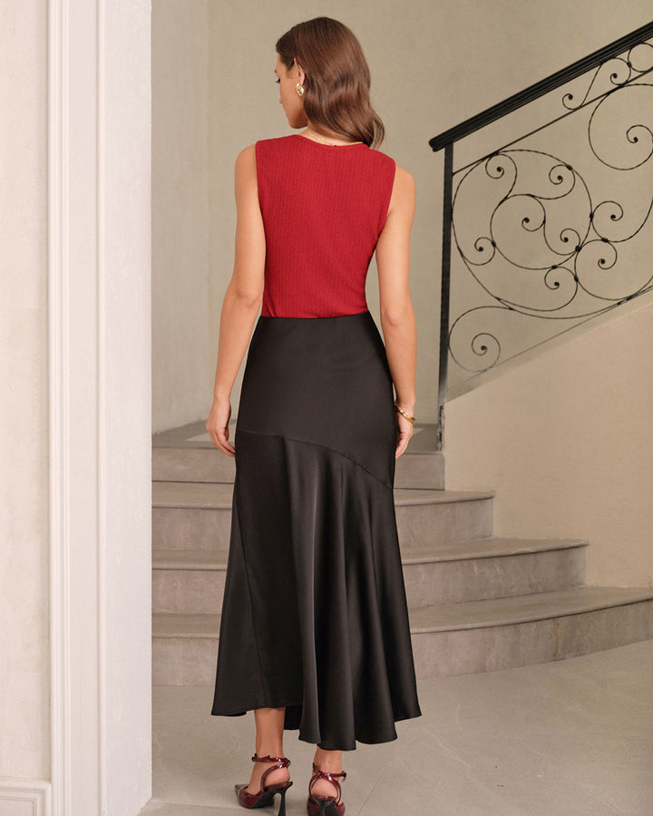 SALE | Red V Neck Knit Tank Top