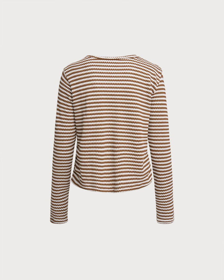 SALE | Brown Striped Casual Tee