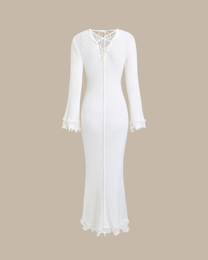 SALE | White Bell Sleeve Bodycon Sweater Dress