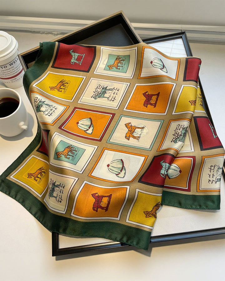 SALE | Plaid Faux Silk Scarf
