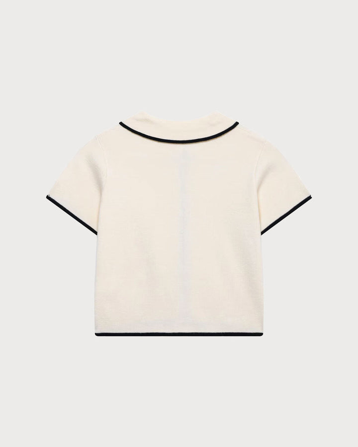 SALE | Apricot Contrasting Single Breasted Cardigan