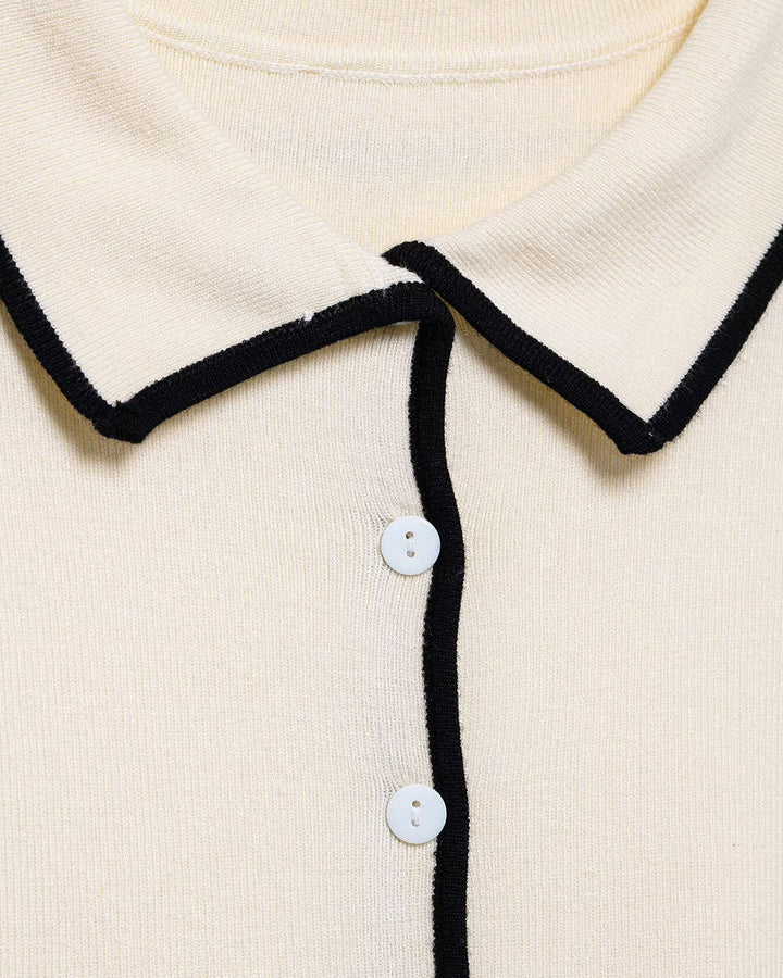 SALE | Apricot Contrasting Single Breasted Cardigan
