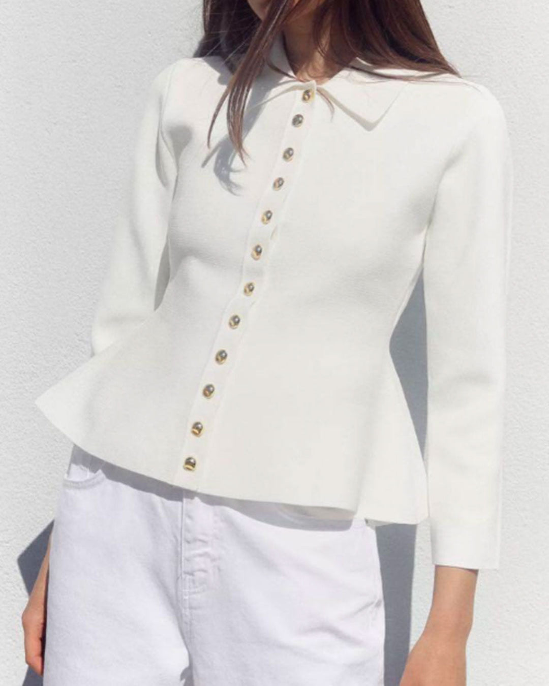SALE | White Button Knit Cardigan