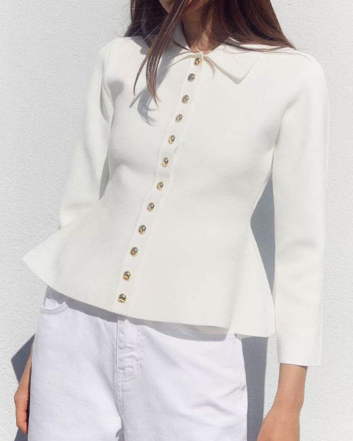 SALE | White Button Knit Cardigan