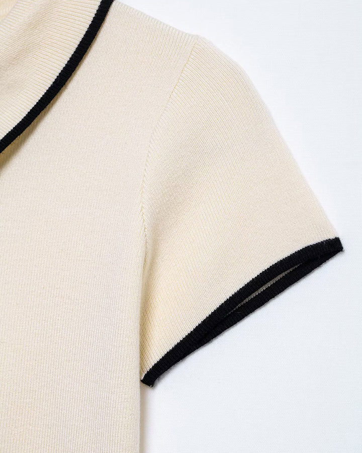 SALE | Apricot Contrasting Single Breasted Cardigan