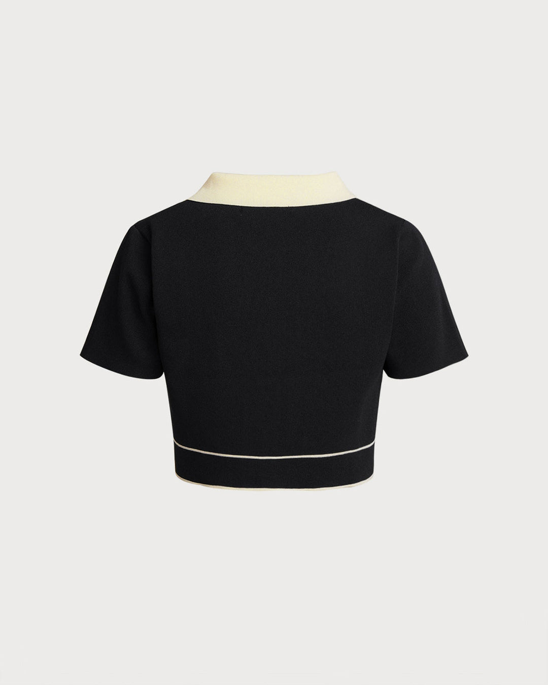 SALE | Black Contrasting Single Breasted Cropped Cardigan