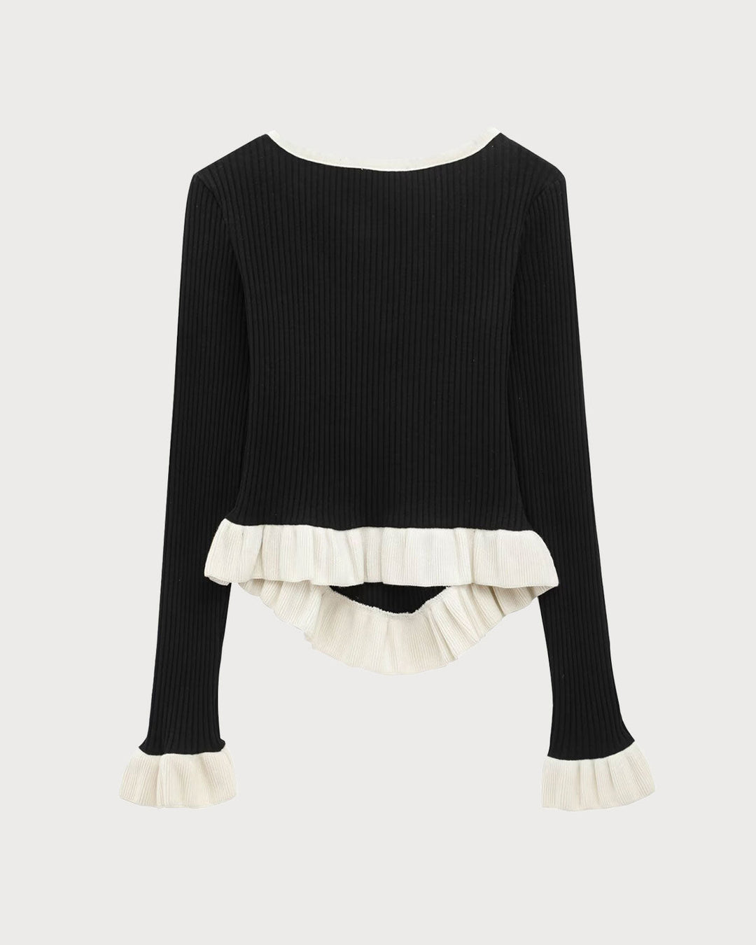 SALE | Black Contrasting Scoop Neck Tee