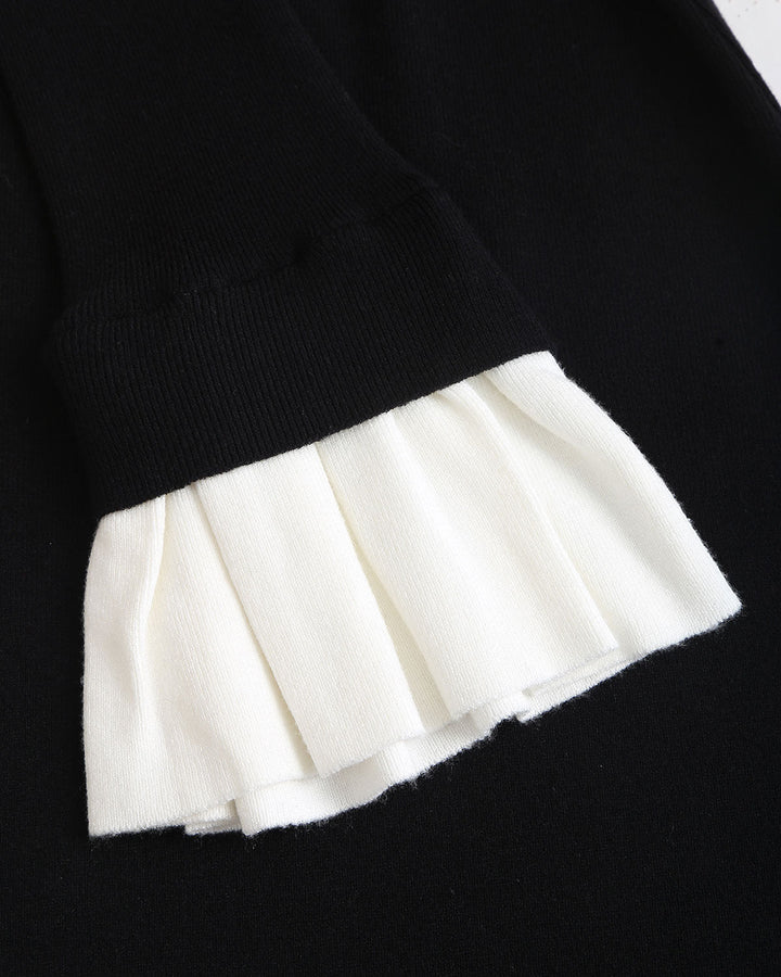 SALE | Black Contrasting Bodycon Sweater Dress