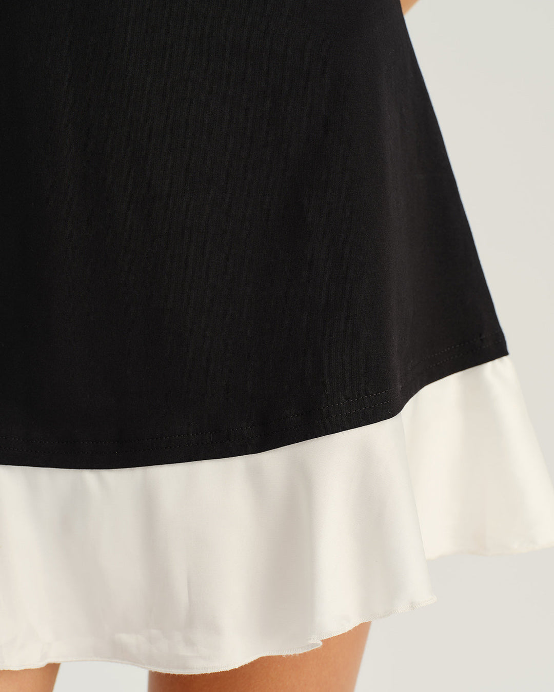 SALE | Black Contrasting A-Line Sleeveless Mini Dress