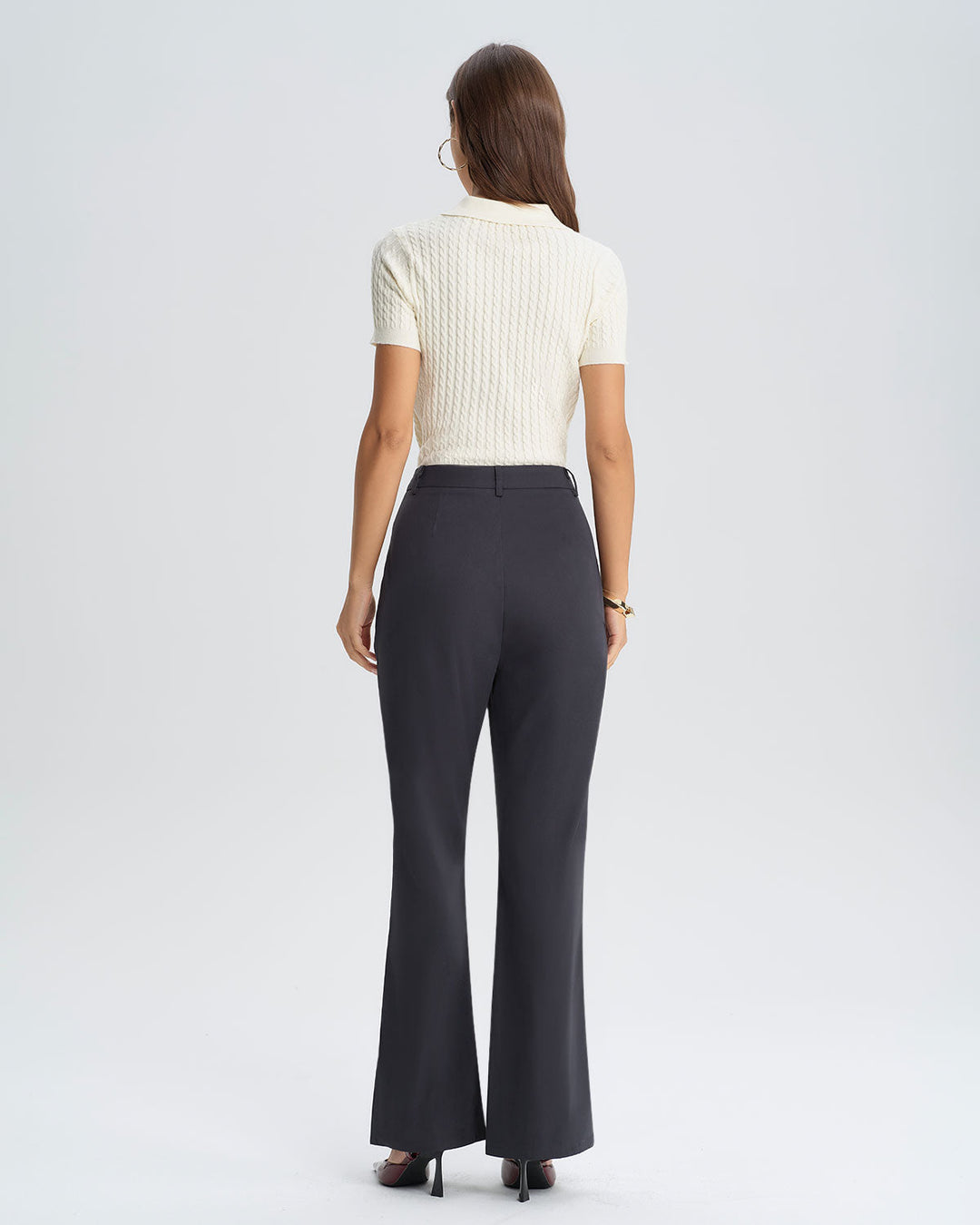 SALE | Grey Natural Waisted Flared Pants