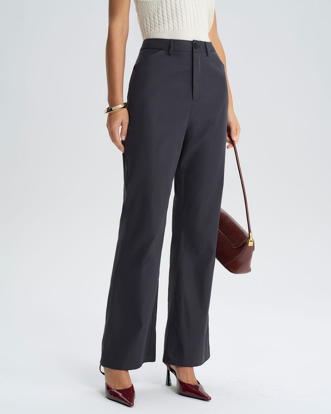 SALE | Grey Natural Waisted Flared Pants