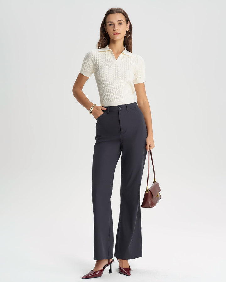 SALE | Grey Natural Waisted Flared Pants