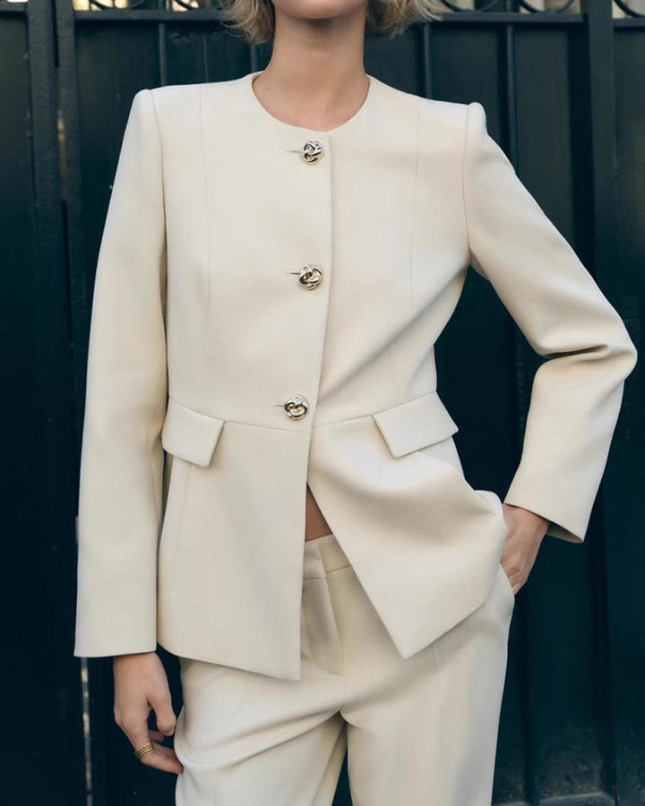 SALE | Apricot Button Pocket Blazer