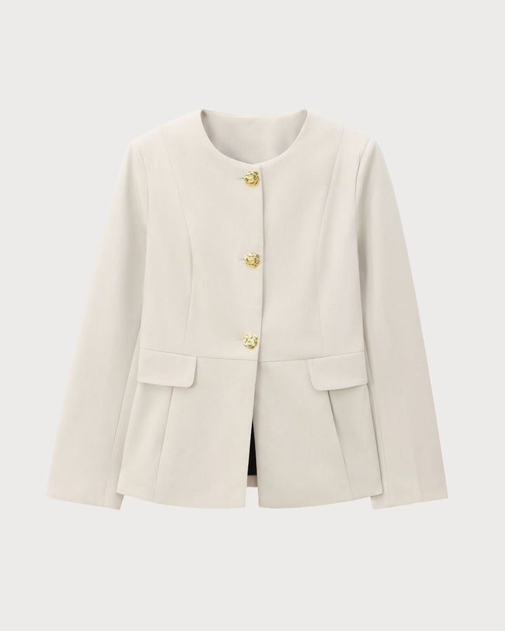 SALE | Apricot Button Pocket Blazer