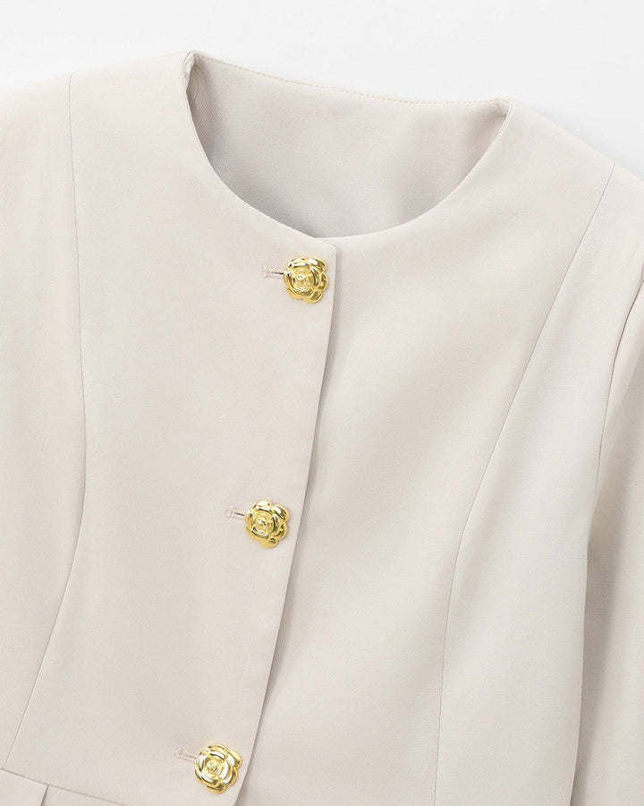 SALE | Apricot Button Pocket Blazer
