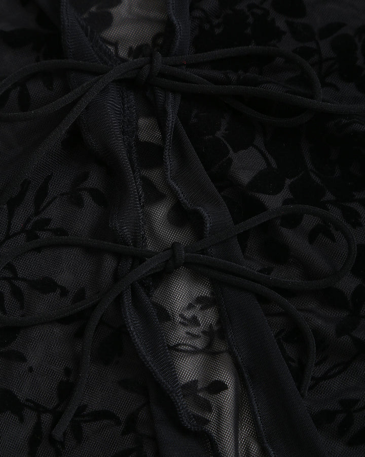 SALE | Black V Neck See-through Cardigan