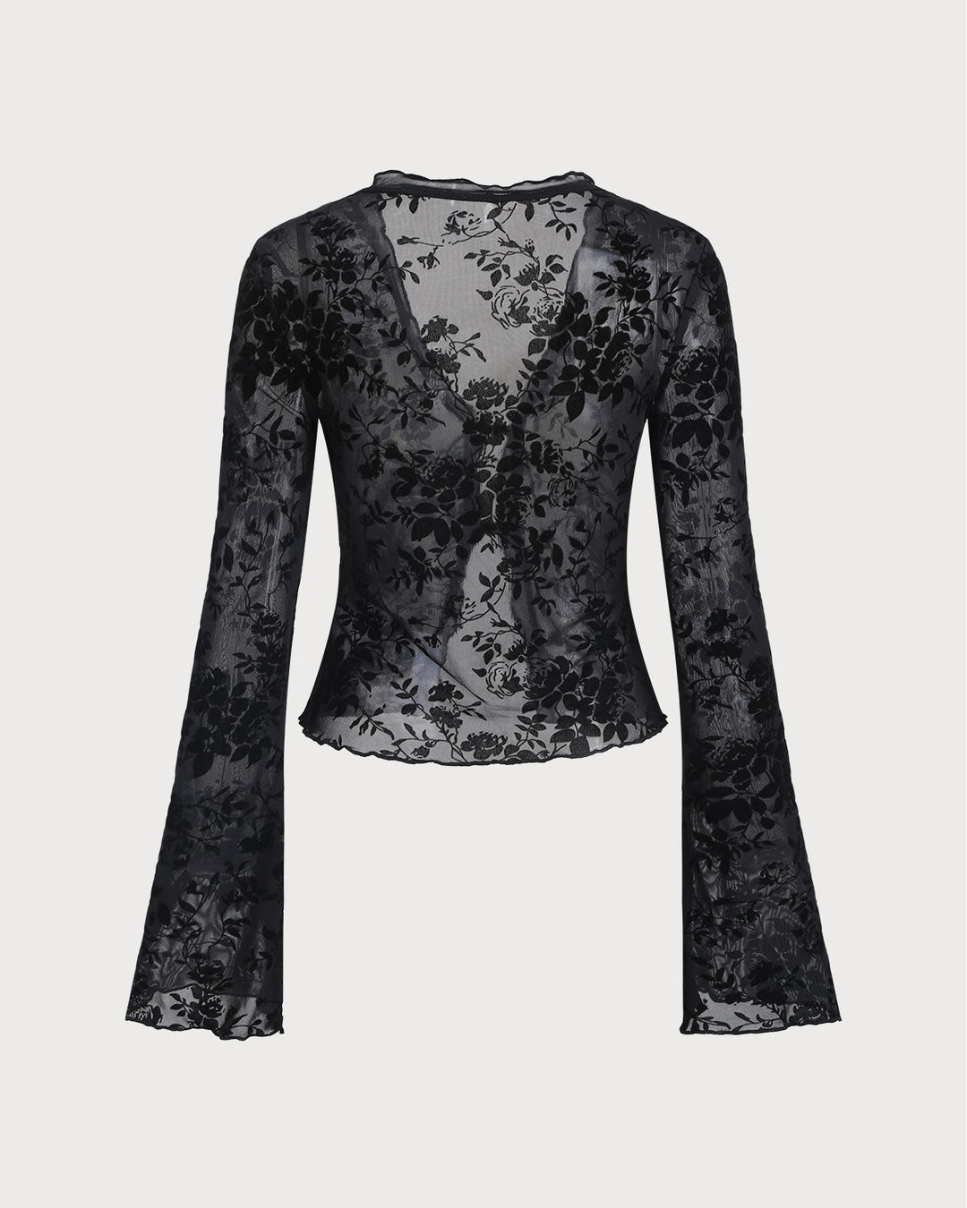 SALE | Black V Neck See-through Cardigan
