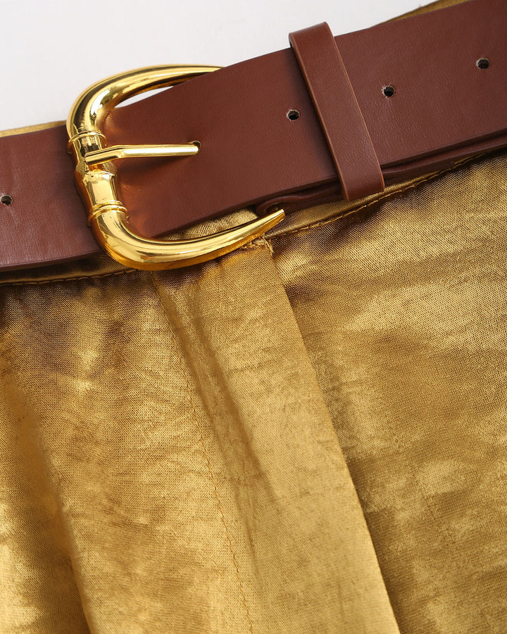 SALE | Yellow Ruched Wide Leg Pants