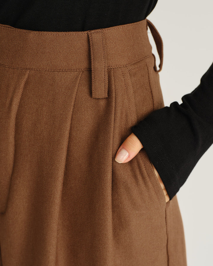 SALE | Caramel Natural Waisted Straight Casual Pants