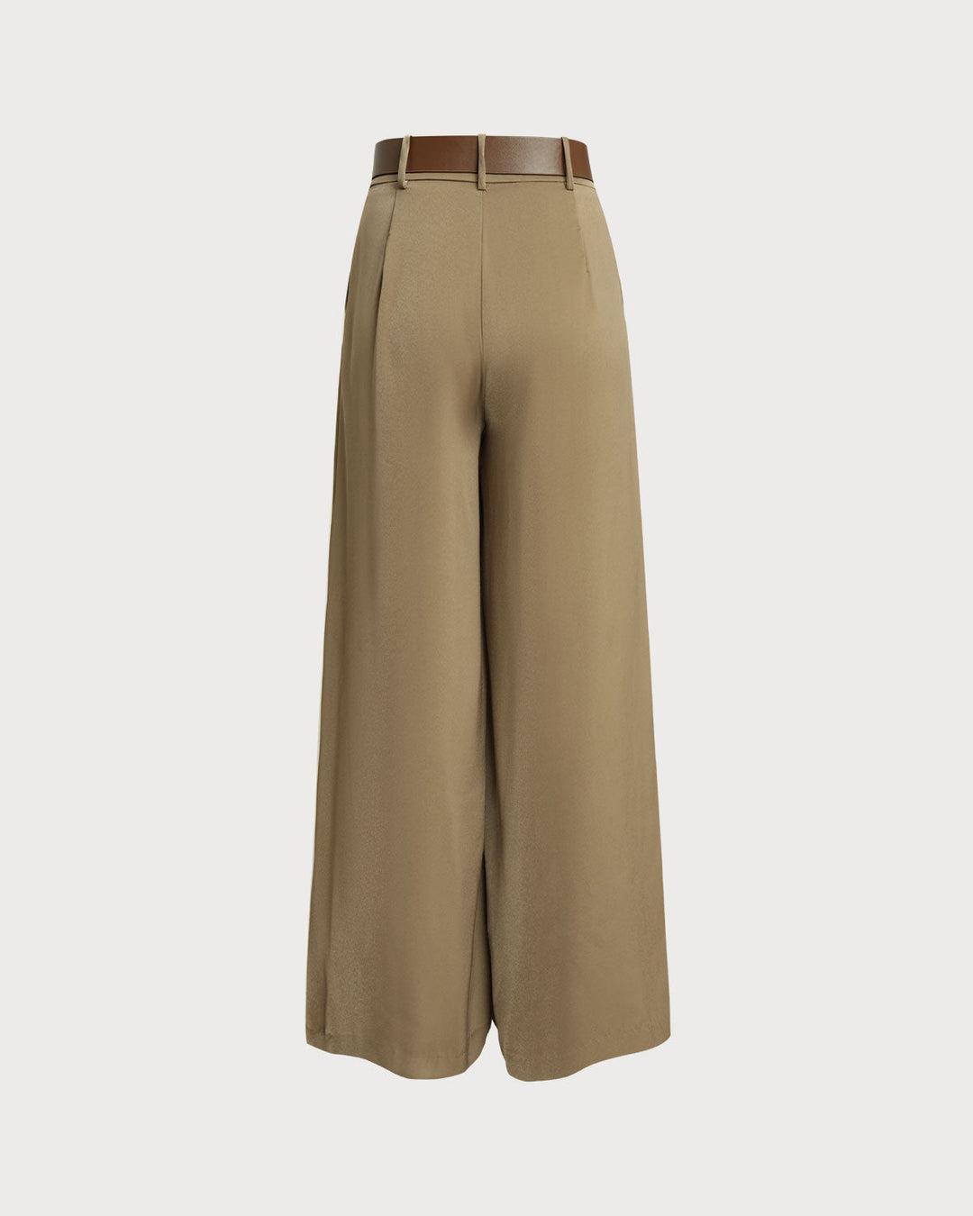 SALE | Khaki Natural Waisted Wide Leg Casual Pants