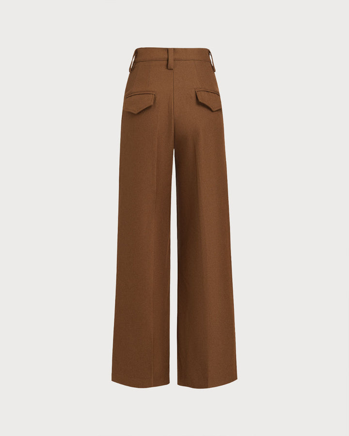 SALE | Caramel Natural Waisted Straight Casual Pants