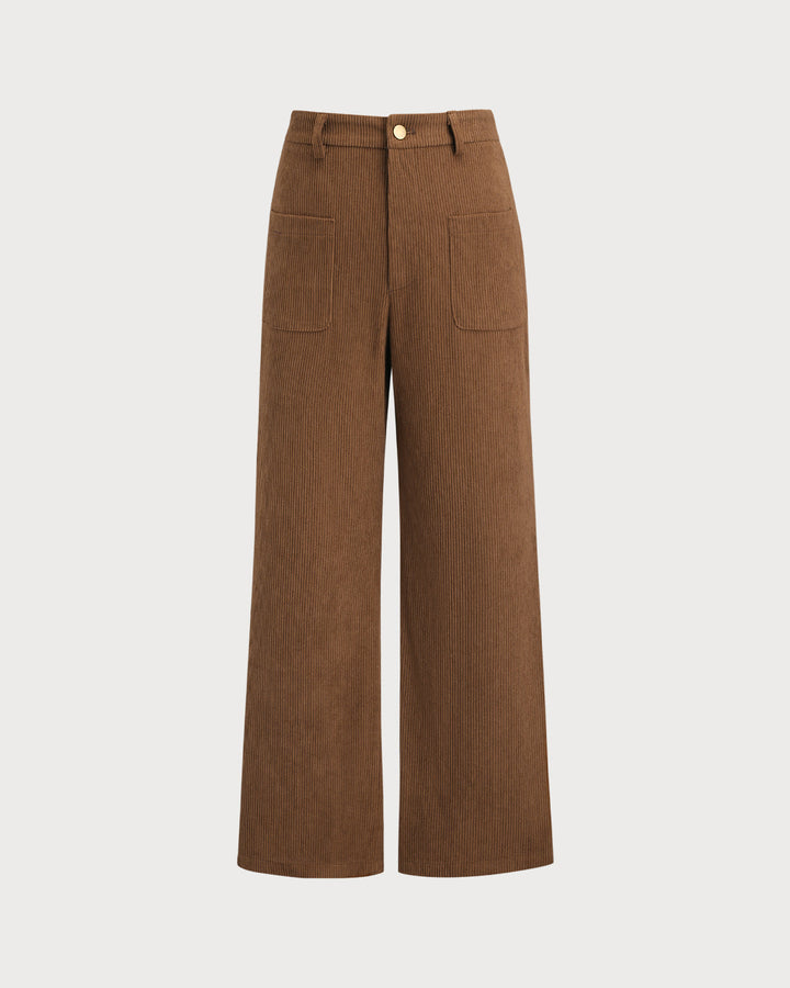 SALE | Caramel Straight Corduroy Casual Pants