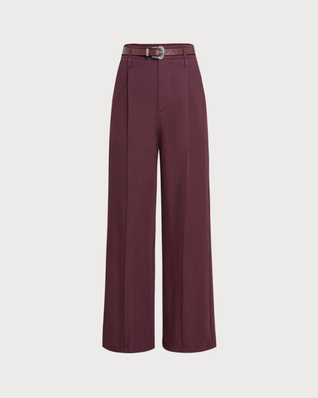 SALE | Wine Red Natural Waisted Casual Pants