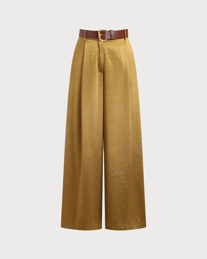 SALE | Yellow Ruched Wide Leg Pants