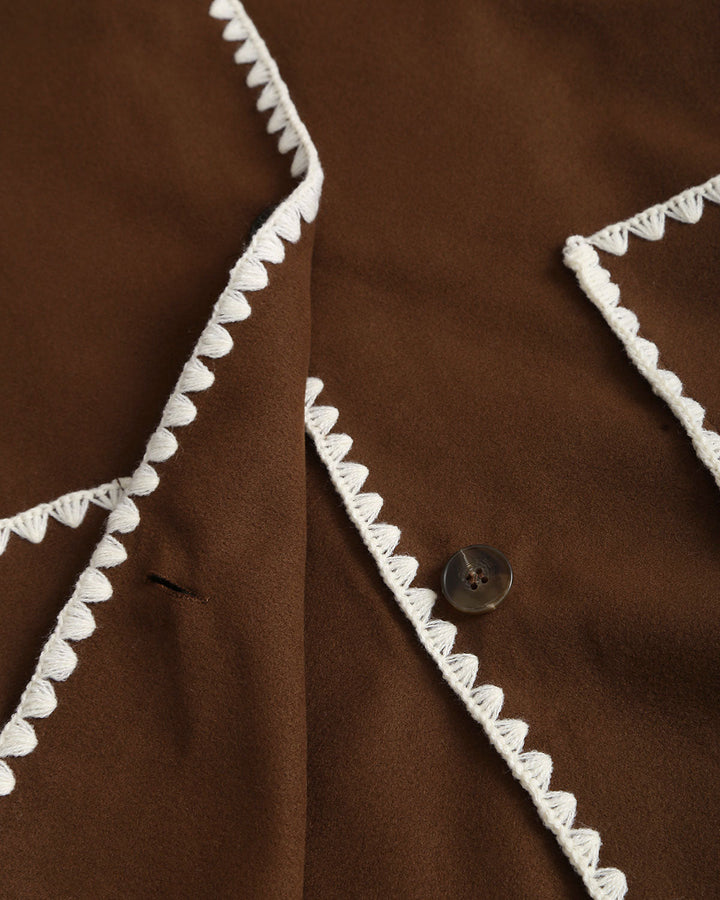 SALE | Brown Contrasting Pocket Coat