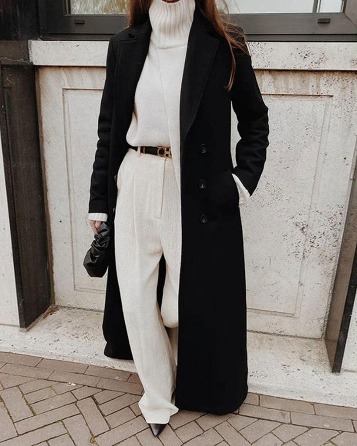 SALE | Black Button Long Coat