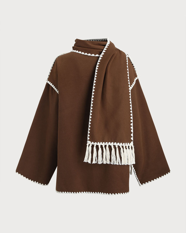 SALE | Brown Contrasting Pocket Coat