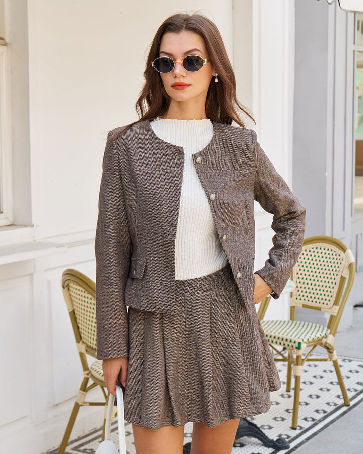 SALE | Brown Button Pockets Jacket