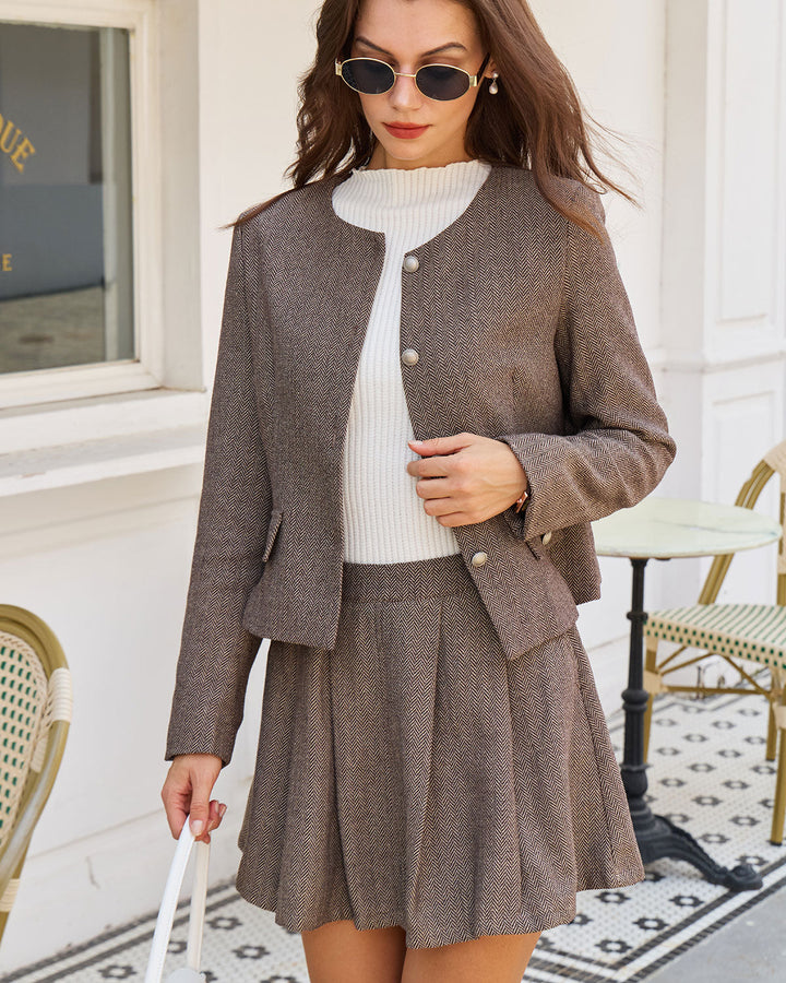 SALE | Brown Button Pockets Jacket