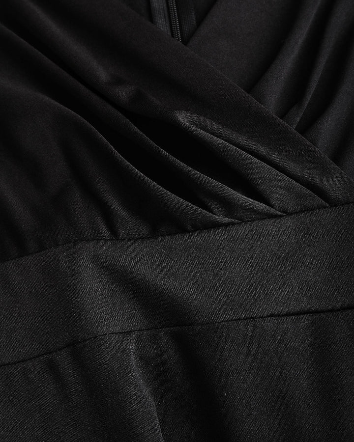 SALE | Black V Neck Bell Sleeve Maxi Dress