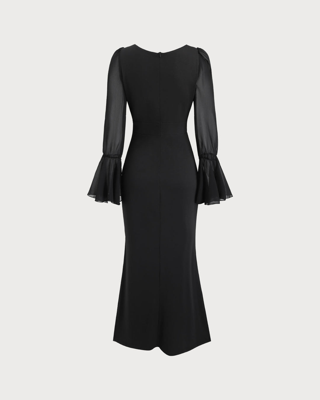 SALE | Black V Neck Bell Sleeve Maxi Dress