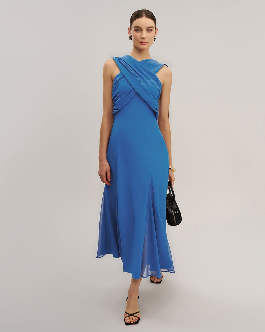 SALE | Blue Strapless Flowy Maxi Dress
