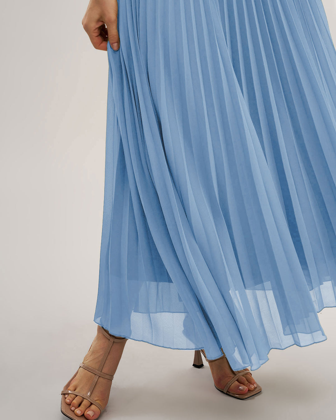 SALE | Blue Sweetheart Neck Flowy Slip Maxi Dress