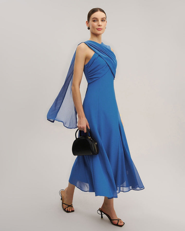 SALE | Blue Strapless Flowy Maxi Dress